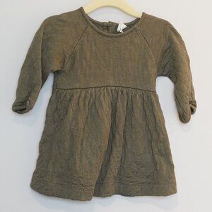 Kate Quinn Dark Green Quilted Long Sleeve Dress Size 6-12M